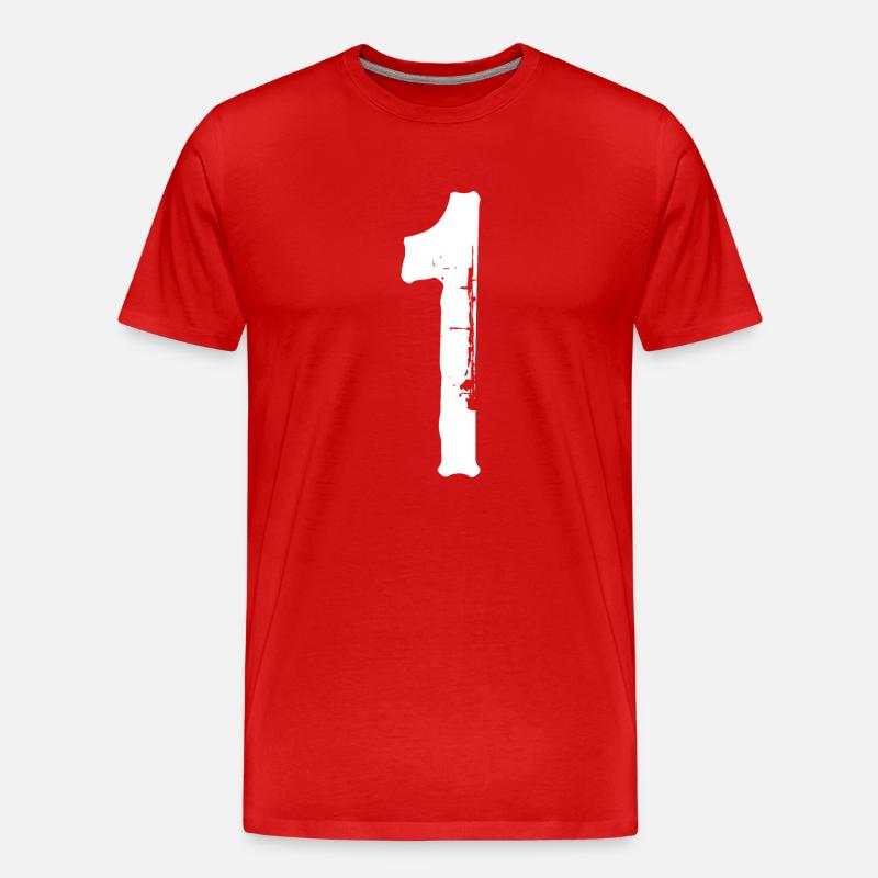 Nummer 1! - Männer Premium Bio T-Shirt - Rot