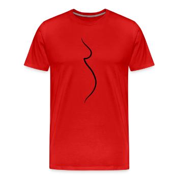 Pregnant - Men's Premium Organic T-Shirt - red - Front - Damien (186cm)