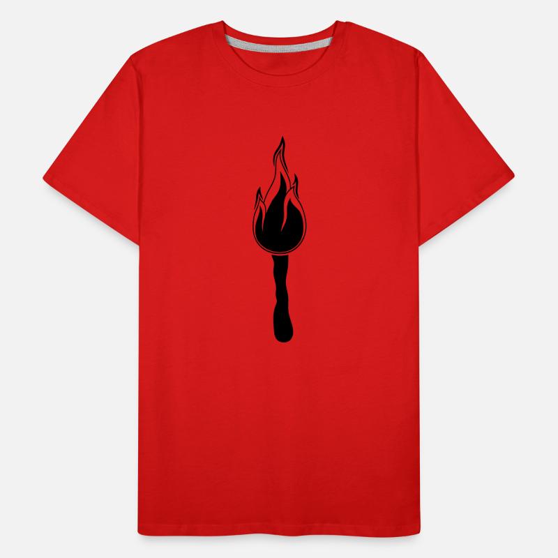 black night walk torch light bright fire fla Men's Premium Organic T-Shirt