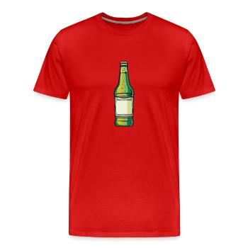 Beer Bottle Beer Drinking Icon - Men's Premium Organic T-Shirt - red - Front - Damien (186cm)