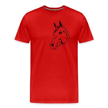 Cheval en tête - T-shirt bio Premium Homme - rouge - Devant - Damien (186cm)