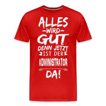 ADMINISTRATOR - Männer Premium Bio T-Shirt - Rot - Vorne - Damien (186cm)