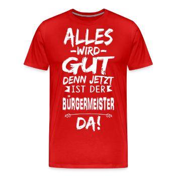BÜRGERMEISTER - Männer Premium Bio T-Shirt - Rot - Vorne - Damien (186cm)