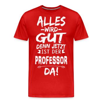 PROFESSOR - Männer Premium Bio T-Shirt - Rot - Vorne - Damien (186cm)