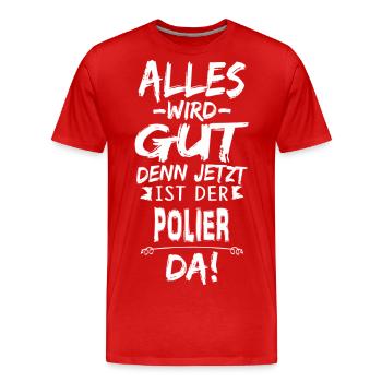POLIER - Männer Premium Bio T-Shirt - Rot - Vorne - Damien (186cm)