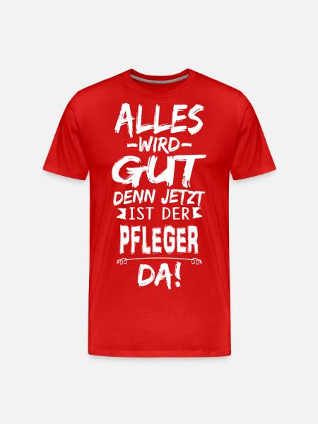 PFLEGER - Männer Premium Bio T-Shirt - Rot