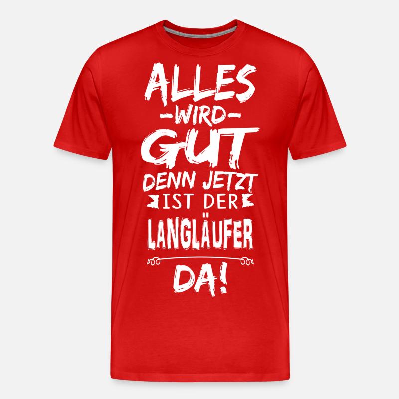 LANGLÄUFER - Männer Premium Bio T-Shirt - Rot