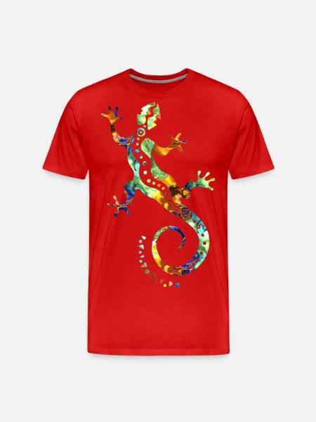GECKO abstrakt bunt - Männer Premium Bio T-Shirt - Rot