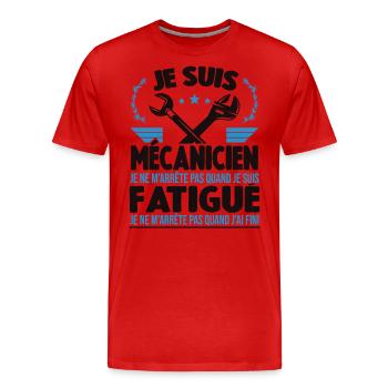 Je Suis Mécanicien Automobile Cadeau Auto Garage - T-shirt bio Premium Homme - rouge - Devant - Damien (186cm)