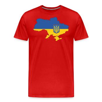 Ukraine - Men's Premium Organic T-Shirt - red - Front - Damien (186cm)