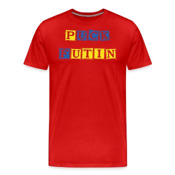 Puck Futin Ukraine - Männer Premium Bio T-Shirt - Rot - Vorne - Damien (186cm)