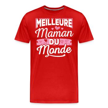 Meilleure Maman Du Monde - T-shirt bio Premium Homme - rouge - Devant - Damien (186cm)