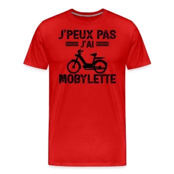 Je Peux Pas J'ai Mobylette - T-shirt bio Premium Homme - rouge - Devant - Damien (186cm)