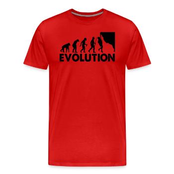 Climbing Evolution Escalade - T-shirt bio Premium Homme - rouge - Devant - Damien (186cm)