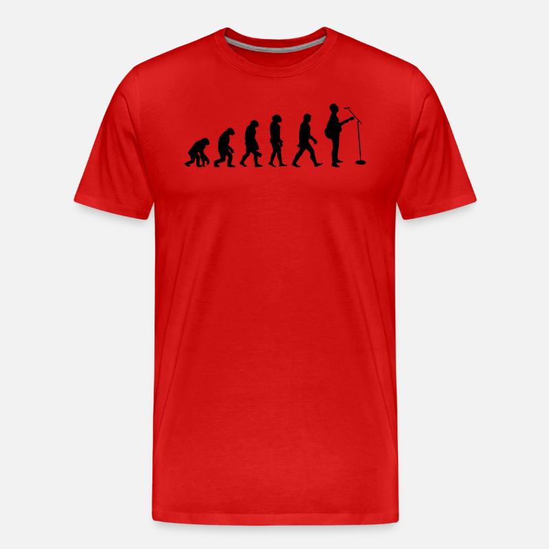 Evolution der Gitarre - Männer Premium Bio T-Shirt - Rot
