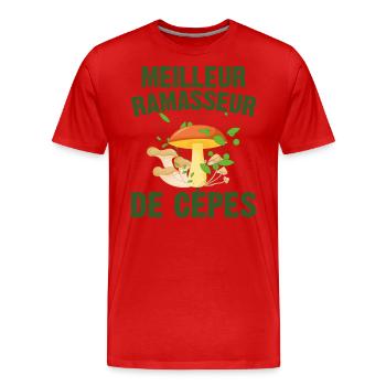 Meilleur Ramasseur De Cèpes Champignon Cadeau Cèpe - T-shirt bio Premium Homme - rouge - Devant - Damien (186cm)