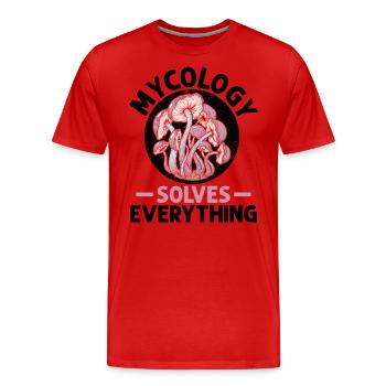 Mycologie Champignons Nature Forêt Idée Cadeau - T-shirt bio Premium Homme - rouge - Devant - Damien (186cm)