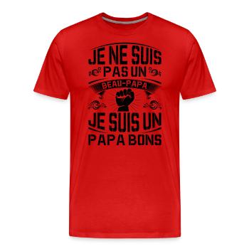 Je Suis Un Papa Bonus Fête Des Pères Anniversaire - T-shirt bio Premium Homme - rouge - Devant - Damien (186cm)