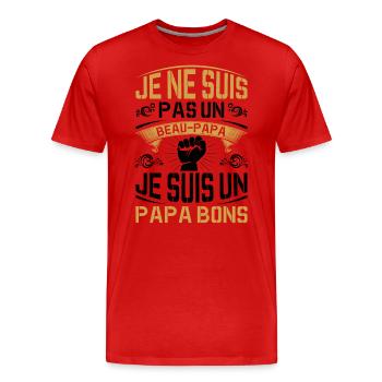 Je Suis Un Papa Bonus Fête Des Pères Anniversaire - T-shirt bio Premium Homme - rouge - Devant - Damien (186cm)