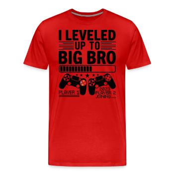 J'ai Atteint Le Niveau De Frère 2023 - T-shirt bio Premium Homme - rouge - Devant - Damien (186cm)