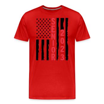 Senior 2023 - Men's Premium Organic T-Shirt - red - Front - Damien (186cm)