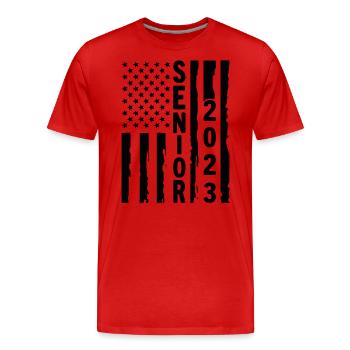 Senior 2023 - Men's Premium Organic T-Shirt - red - Front - Damien (186cm)
