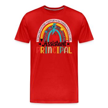 Assistant Principal - Men's Premium Organic T-Shirt - red - Front - Damien (186cm)
