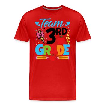 Team 3. Jahr - Männer Premium Bio T-Shirt - Rot - Vorne - Damien (186cm)