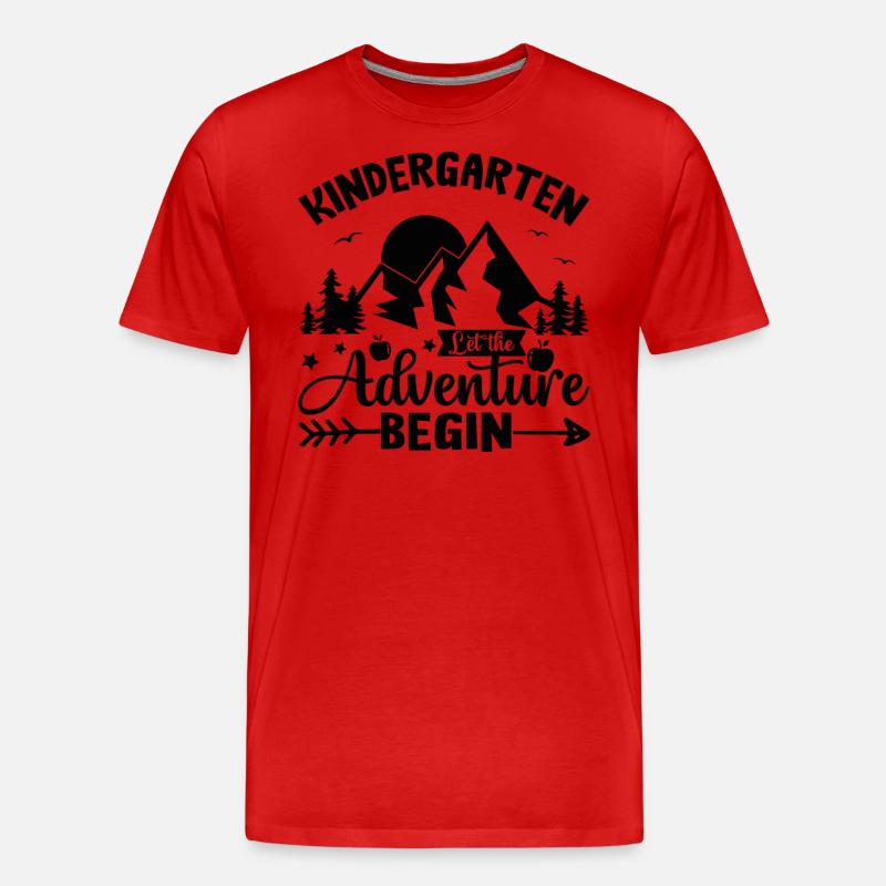 Kindergarten Das Abenteuer beginnt - Männer Premium Bio T-Shirt - Rot