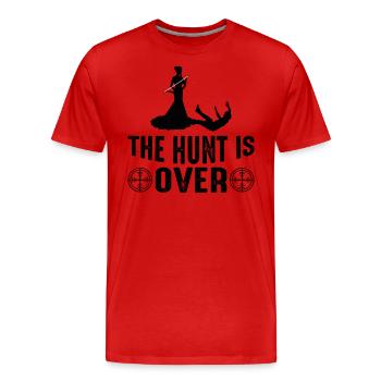 Hochzeit Die Jagd ist vorbei Hochzeitsgeschenk - Männer Premium Bio T-Shirt - Rot - Vorne - Damien (186cm)