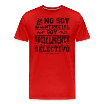 Anti Social Anti-social Cadeau Humour Anti Social - T-shirt bio Premium Homme - rouge - Devant - Damien (186cm)
