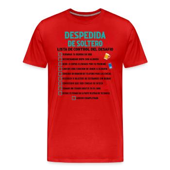 L'adieu Du Célibataire - T-shirt bio Premium Homme - rouge - Devant - Damien (186cm)