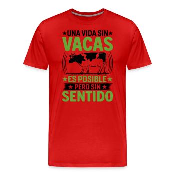 Cadeau De Vache Drôle - T-shirt bio Premium Homme - rouge - Devant - Damien (186cm)