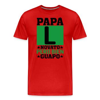 Nouveau Papa - T-shirt bio Premium Homme - rouge - Devant - Damien (186cm)