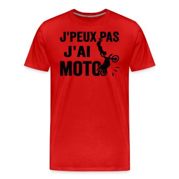 Je Peux Pas J'ai Moto Humour Cadeau Anniversaire - T-shirt bio Premium Homme - rouge - Devant - Damien (186cm)