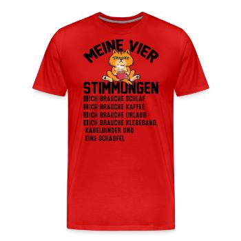 Meine Vier Stimmungen - Männer Premium Bio T-Shirt - Rot - Vorne - Damien (186cm)