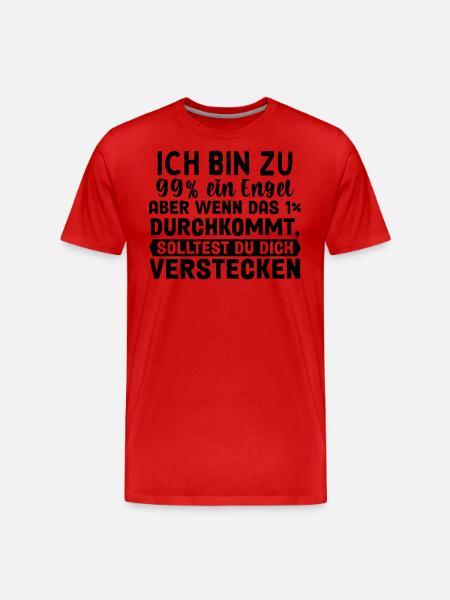 Ich Bin Fast Ein Engel - Männer Premium Bio T-Shirt - Rot