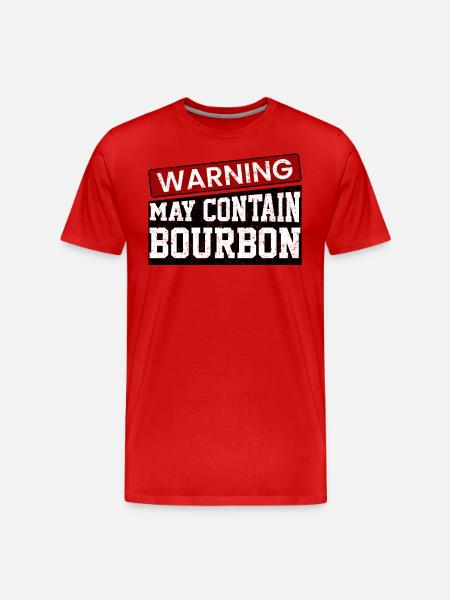 Warning May Contain Bourbon - Men's Premium Organic T-Shirt - red