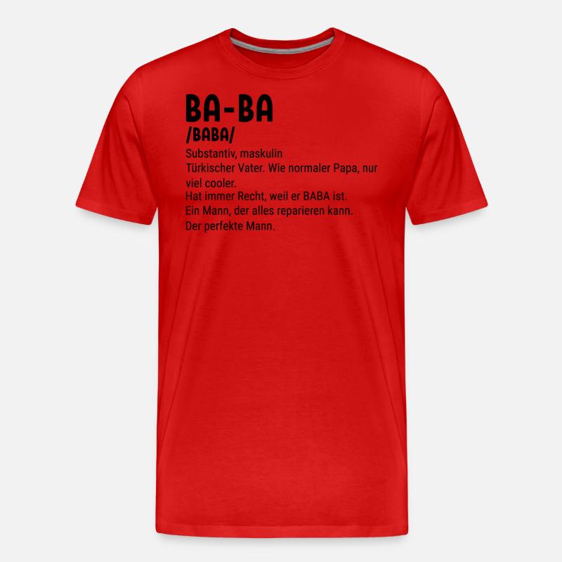 Baba Turkish Father Baba - Männer Premium Bio T-Shirt - Rot