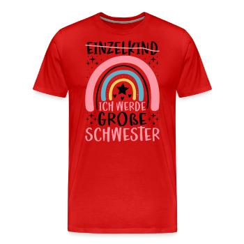 Ich Werde Große Schwester - Männer Premium Bio T-Shirt - Rot - Vorne - Damien (186cm)
