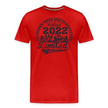 Jahrgang 2022 Vintage Retro Jubiläum - Männer Premium Bio T-Shirt - Rot - Vorne - Damien (186cm)