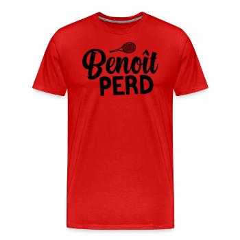 Benoit Perd - T-shirt bio Premium Homme - rouge - Devant - Damien (186cm)