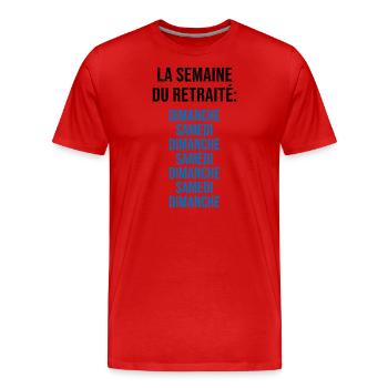La Semaine du Retraité - T-shirt bio Premium Homme - rouge - Devant - Damien (186cm)