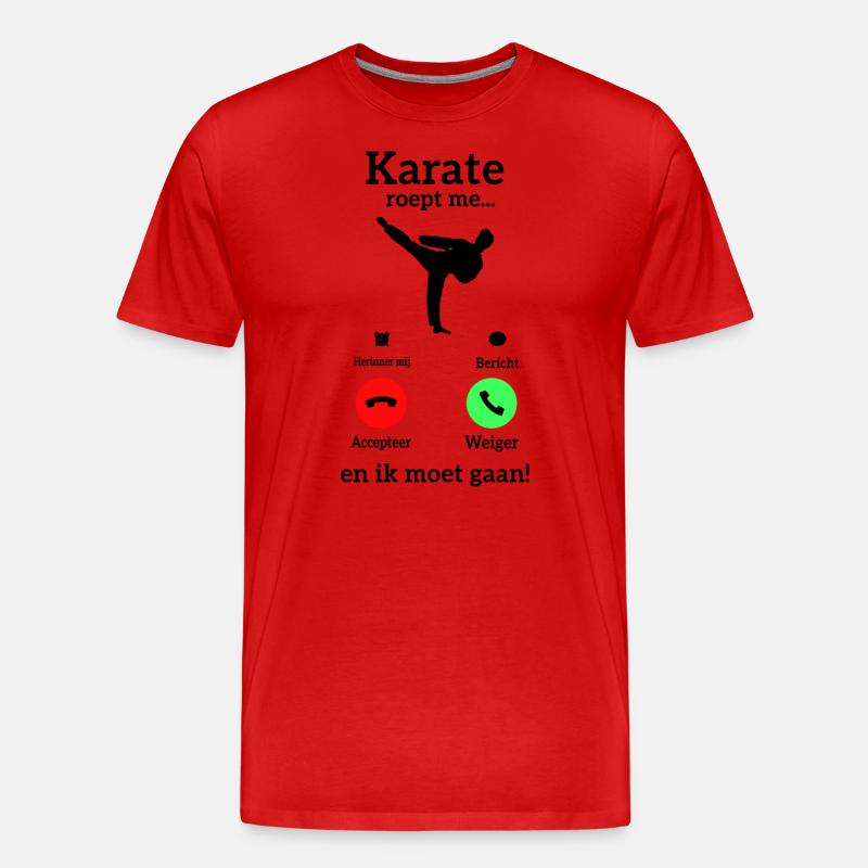 Karate Roept Me - Männer Premium Bio T-Shirt - Rot