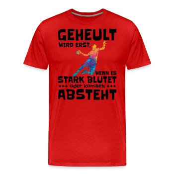 Jeu de handball sanglant - T-shirt bio Premium Homme - rouge - Devant - Damien (186cm)