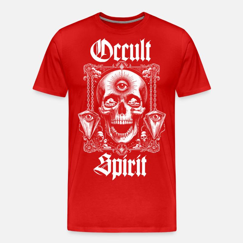 Schädelknochen-Pendel - Männer Premium Bio T-Shirt - Rot