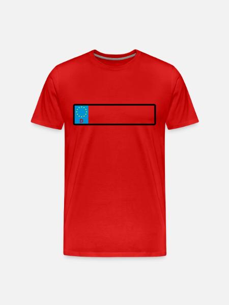 Namensschild - Männer Premium Bio T-Shirt - Rot