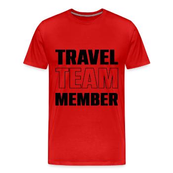 Travel Team - Männer Premium Bio T-Shirt - Rot - Vorne - Damien (186cm)