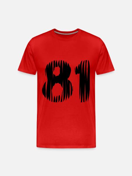 81 number jersey - Men's Premium Organic T-Shirt - red