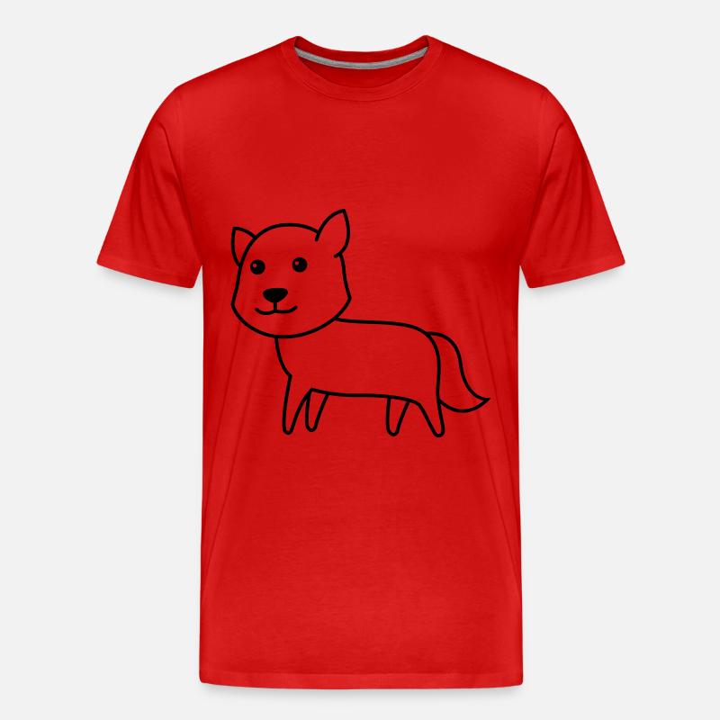 Wolf Comic Tier - Männer Premium Bio T-Shirt - Rot